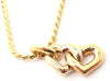 Cartier Double Heart Pendant Chain Yellow and White Gold Necklace Secondhand