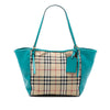 Burberry Small Haymarket Check Coated Canvas and Calfskin Canterbury Tote Secondhand