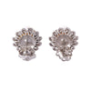Vintage White Gold Pearl & Diamond Floral Earrings 