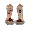 Secondhand Valentino Love Blade T Strap Sandals In Grey Suede