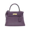 Secondhand Hermès Kelly 28 Purple Leather Bag