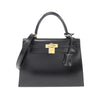 Secondhand Hermès Kelly 25 Black Leather Bag