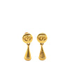 Chanel Gold Plated CC Drop Clip on Earrings Secondhand