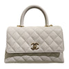 Secondhand Chanel Coco Handle Grey Leather Bag