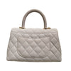 Secondhand Chanel Coco Handle Grey Leather Bag