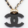 Secondhand Chanel Coco Mark Black Gold Plated Jewelry