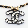 Secondhand Chanel Coco Mark Black Gold Plated Jewelry