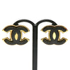 Secondhand Chanel Coco Mark Black Gold Plated Jewelry