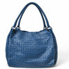 Secondhand Bottega Veneta Intrecciato Blue Leather Bag