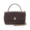 Secondhand Chanel Coco Handle Burgundy Leather Bag