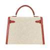 Secondhand Hermès Kelly 32 Beige Canvas Bag