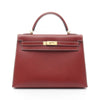 Secondhand Hermès Kelly 32 Burgundy Leather Bag