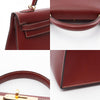 Secondhand Hermès Kelly 32 Burgundy Leather Bag
