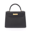 Secondhand Hermès Kelly 28 Black Leather Bag
