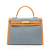 Secondhand Hermès Kelly 35 Blue Denim - Jeans Bag