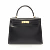 Secondhand Hermès Kelly 28 Black Leather Bag