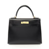 Secondhand Hermès Kelly 28 Black Leather Bag