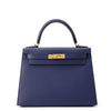 Secondhand Hermès Kelly 28 Blue Leather Bag