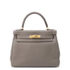 Secondhand Hermès Kelly 28 Grey Leather Bag