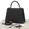 Secondhand Hermès Kelly 28 Black Leather Bag