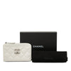 Secondhand Chanel CC Quilted Caviar Zip Around Coin and Card Holder