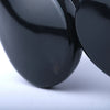 Secondhand Sculptural Black Resin Cuff with Gold-Tone Closure - '00s