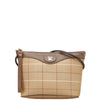 Secondhand Burberry Vintage Check Beige Canvas, Leather Bag