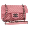 Secondhand Chanel Single flap Pink Leather Bag