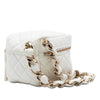 Chanel CC Quilted Lambskin Cube Zip Clutch with Chain Secondhand