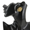 Chanel CC Gold Plated Strass Round Clip On Earrings Secondhand