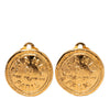 Chanel Gold Plated 31 Rue Cambon Round Clip on Earrings Secondhand