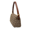 Fendi Zucchino Canvas Double Flap Shoulder Bag Secondhand