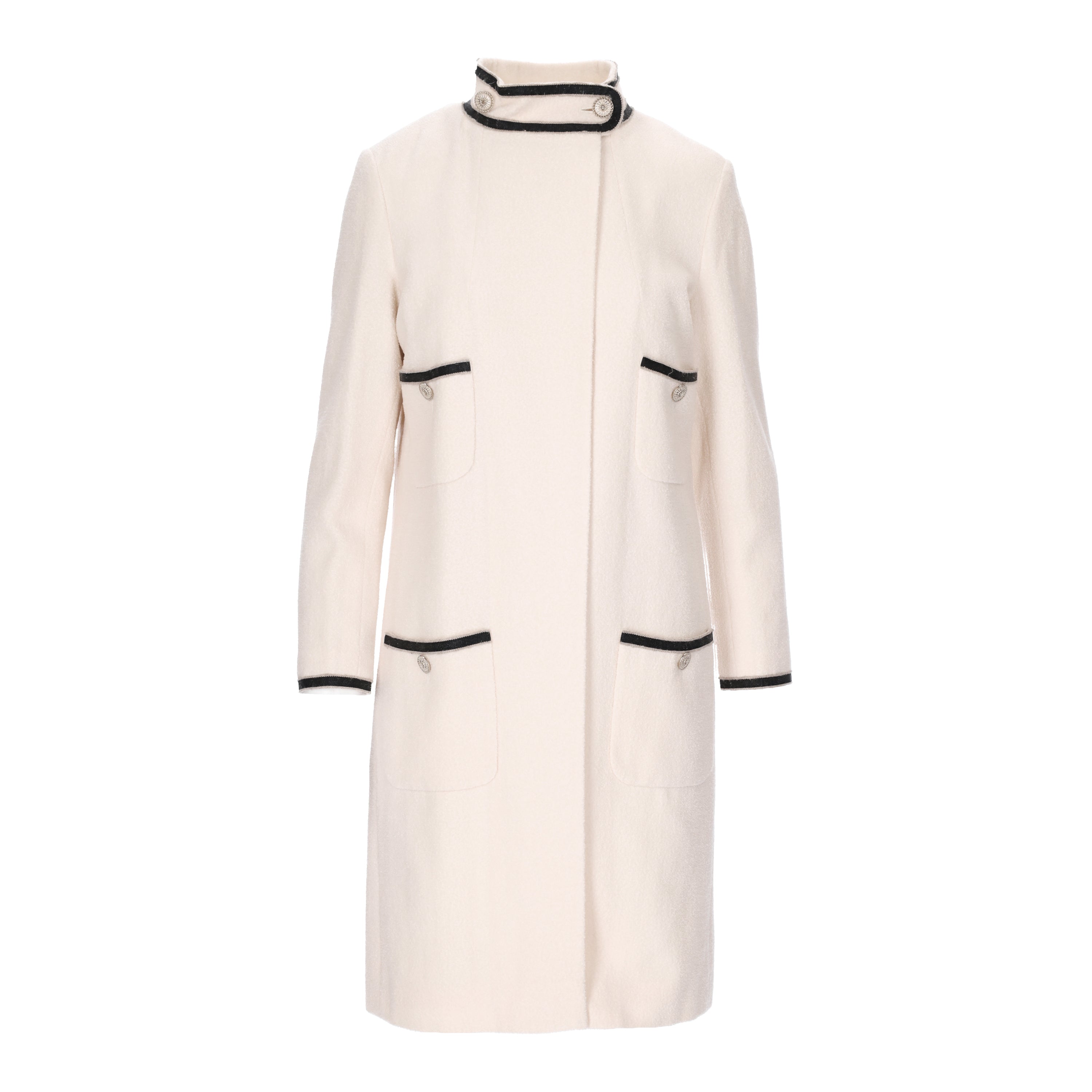 Chanel High Neck Wool Coat Second-hand