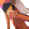 second hand Emilio Pucci Vintage Geometric Print Suede Strappy Sandals