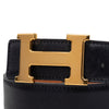 Hermès Box Calf and Courchevel Constance H Reversible Belt Secondhand