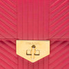 Prada Soft Calf Chevron Impunture Turn Lock Chain Crossbody Secondhand