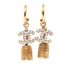 Chanel Gold Plated Enamel CC Bell Drop Push Back Earrings Secondhand