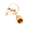 Chanel Gold Plated Enamel CC Bell Drop Push Back Earrings Secondhand