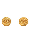 Chanel CC Gold Plated Round Clip On Earrings Secondhand