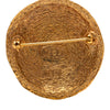 Chanel CC Gold Plated Round Pin Brooch Secondhand