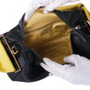 Secondhand Prada Spring/Summer 2001 Black and Yellow Leather Shoulder Bag - '00s