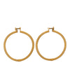 Chanel CC Gold Plated Textured Hoop Screw Back Earrings Secondhand