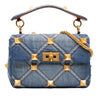 Valentino Medium Denim Roman Stud Satchel Secondhand