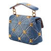 Valentino Medium Denim Roman Stud Satchel Secondhand