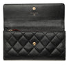Chanel CC Quilted Caviar Flap Long Wallet Secondhand