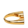 Gucci Gold Plated Strass Logo Letter Ring S Secondhand