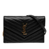 Saint Laurent Grain De Poudre Chevron Cassandre Envelope Chain Wallet Secondhand