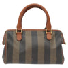 Secondhand Fendi Pequin Brown Canvas Bag