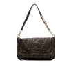 Fendi Large Zucca Canvas Glitter Mia Flap Shoulder Bag Secondhand