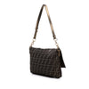 Fendi Large Zucca Canvas Glitter Mia Flap Shoulder Bag Secondhand